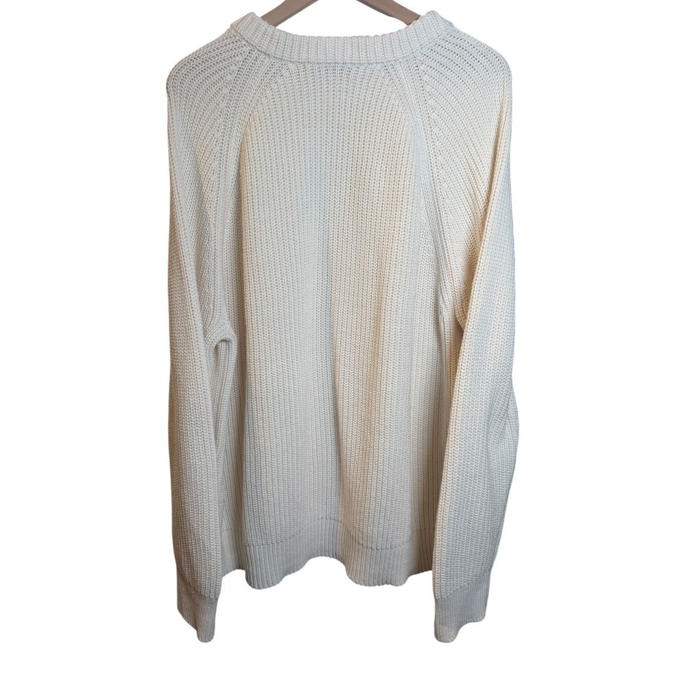 Jenni Kayne Oversized Cotton Fisherman Sweater Classic Ivory M 100% Cotton Knit - Picture 5 of 13